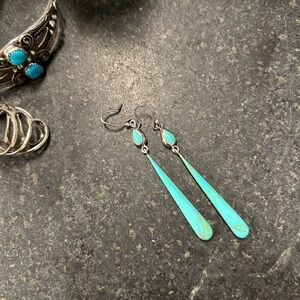 🍀 Sterling turquoise drop earrings-